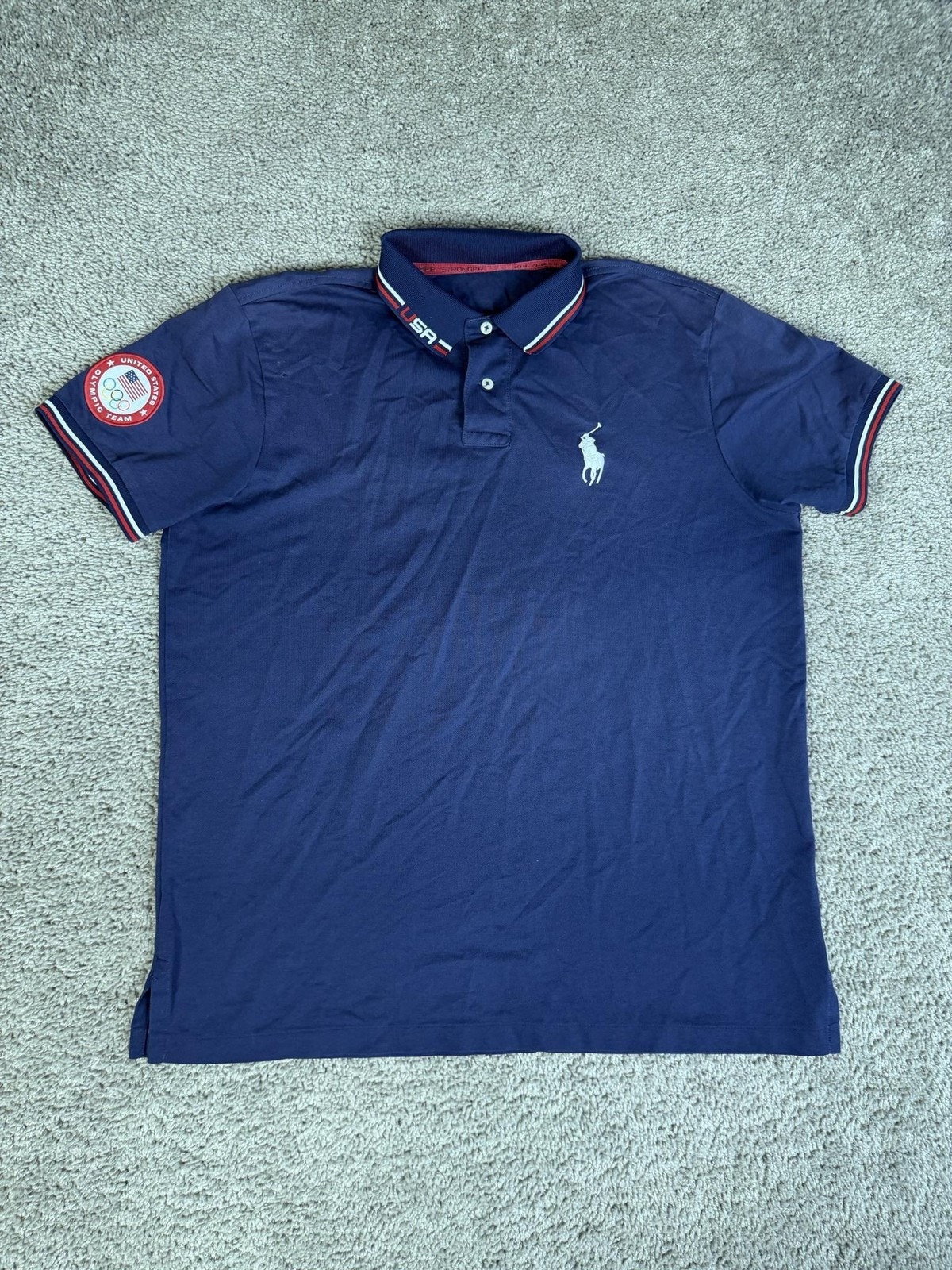Polo Ralph Lauren Us Olympics Team Shirt Mens Xl Short Sleeve Collared Cotton